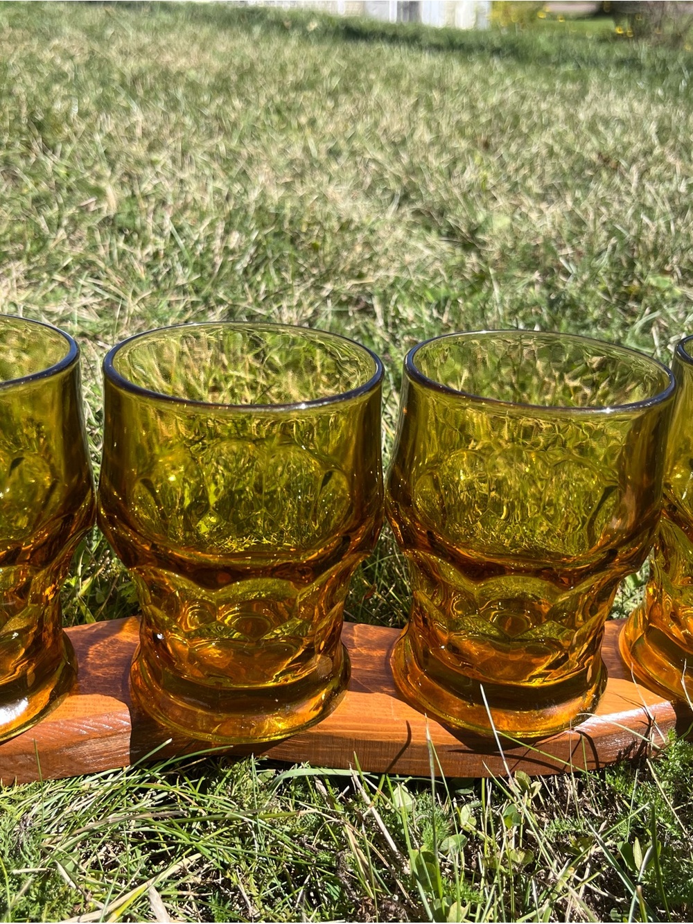 Textured Amber Glass Tumbler Set - 4-Pack-Viking?